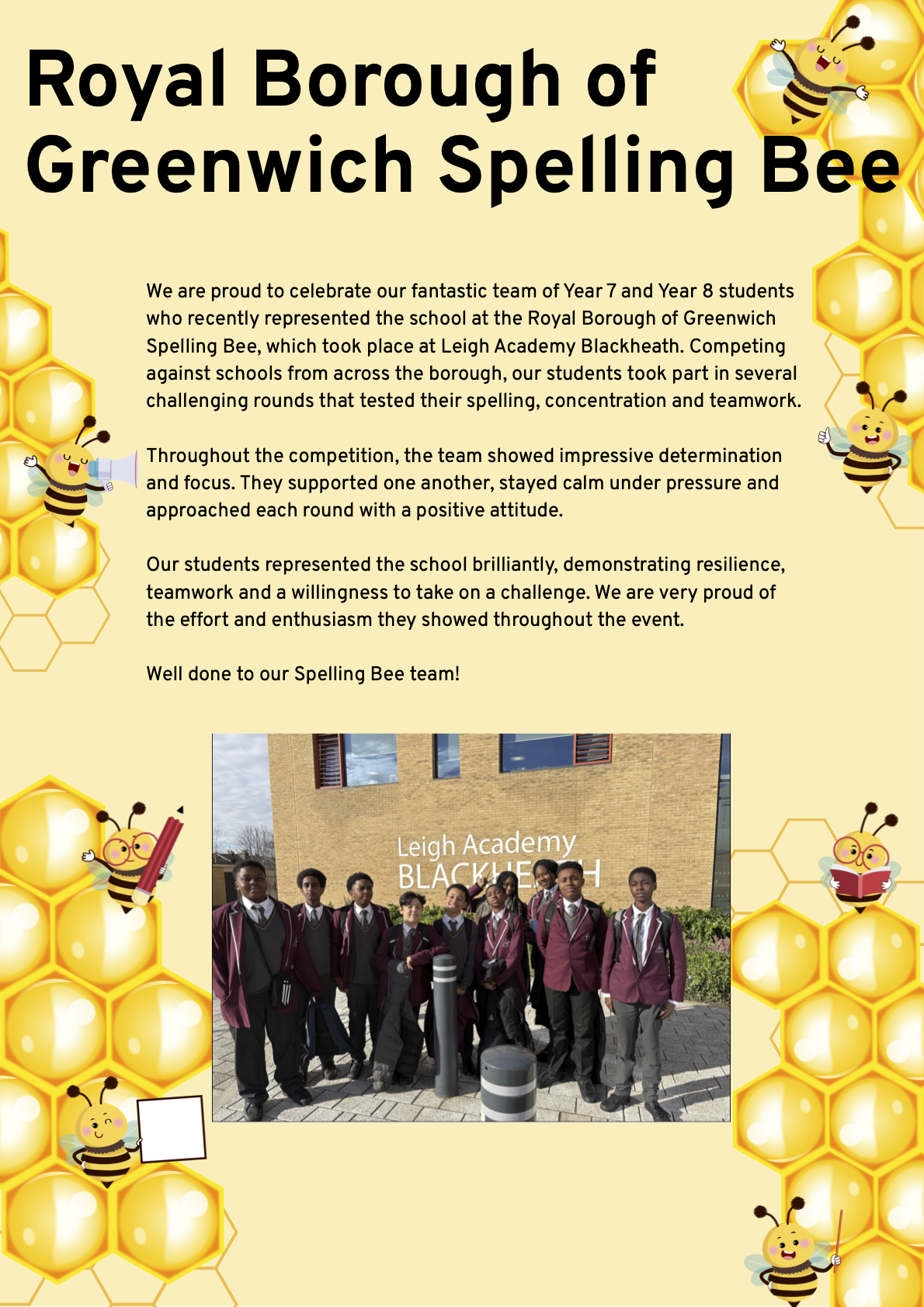 Royal Borough of Greenwich Spelling Bee